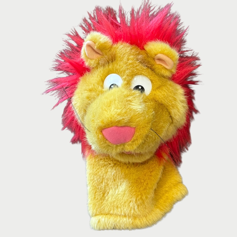 Lion Hand Puppet Golden Plush with Red Mane Vintage 1993 💜BOGO
